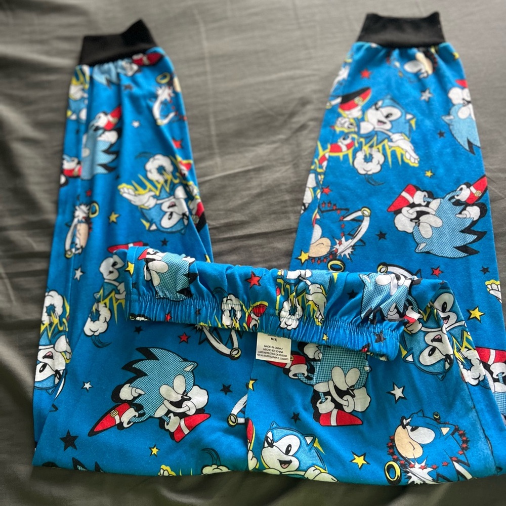 Blue Cartoon Pajama Bottoms